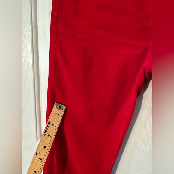 RE/DONE 26 Velvet High Rise Ankle Crop Jeans Pants Red Holiday Christmas Party - Picture 13 of 16